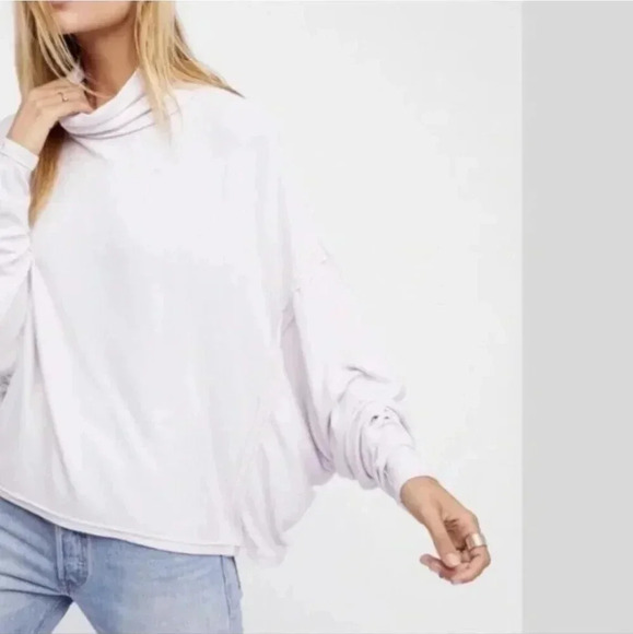 Free People Alameda Pullover Turtleneck Long Sleeve Top in‎ Iris | PS - Picture 1 of 5